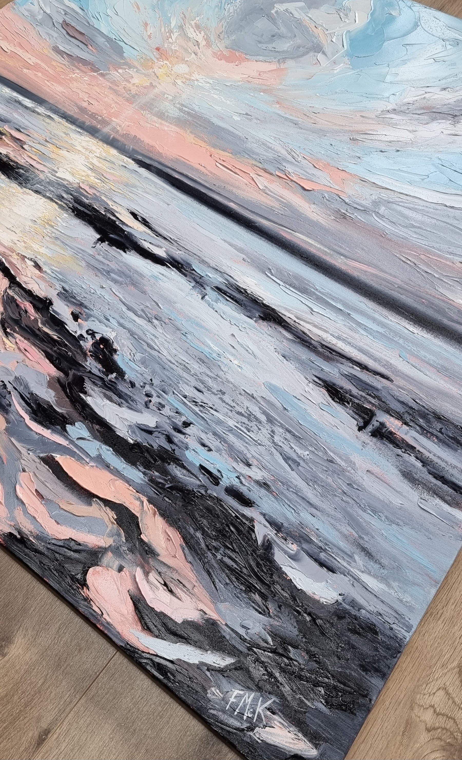 Detail Sunset Painting Irish Coast