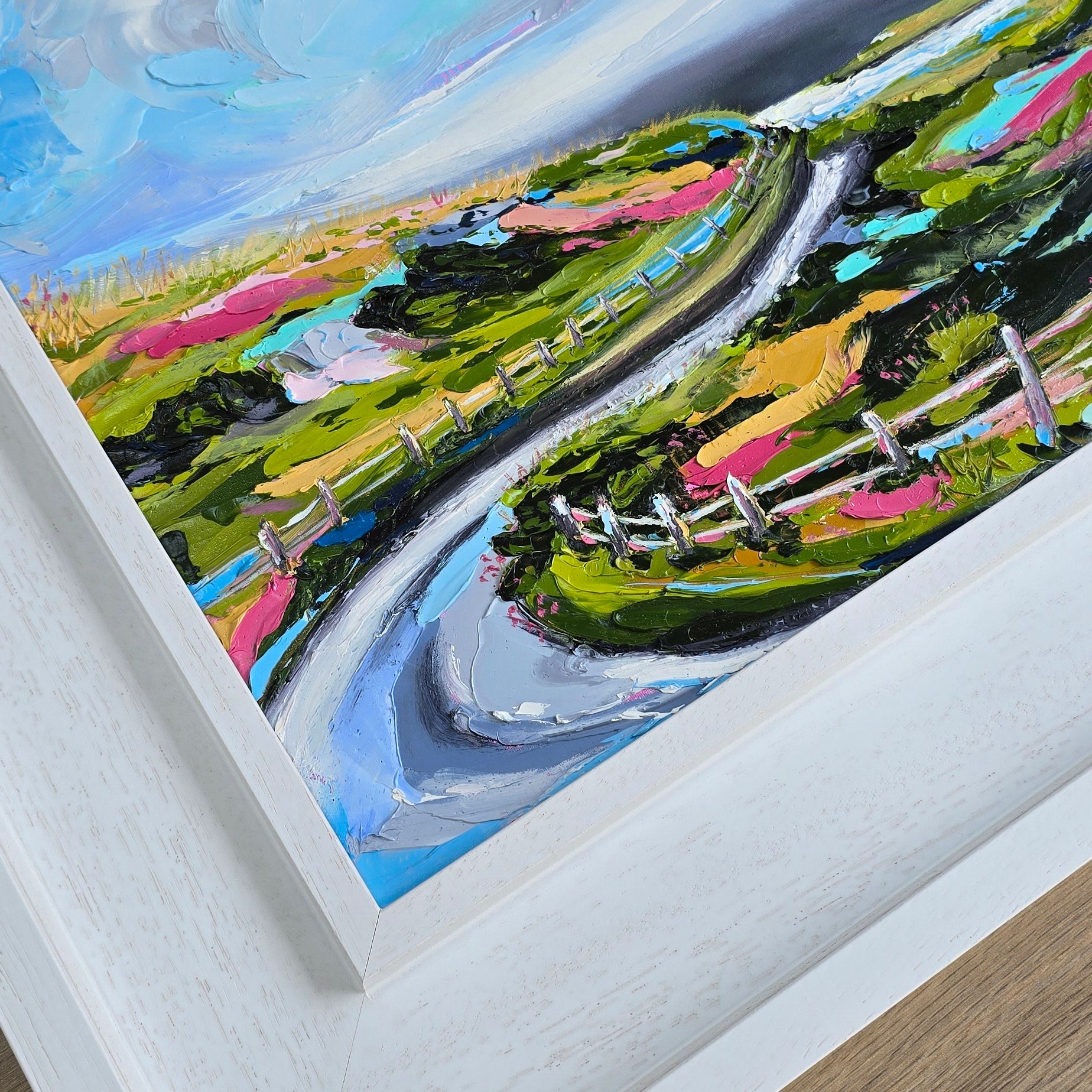 Detail of Journey West painting by Fiona McKenna art