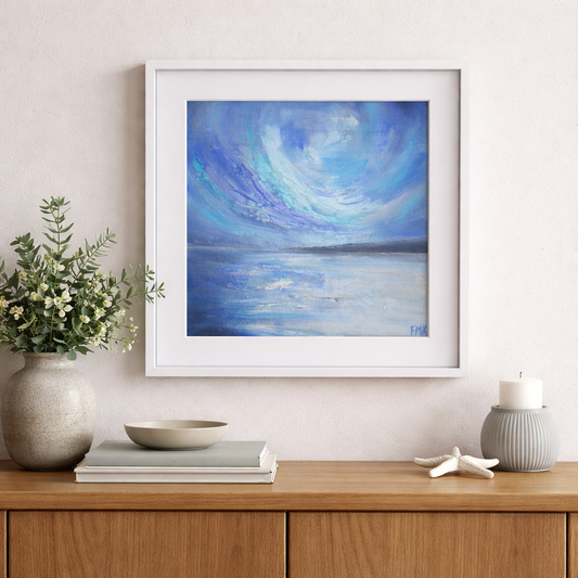 Framed coastal artwork