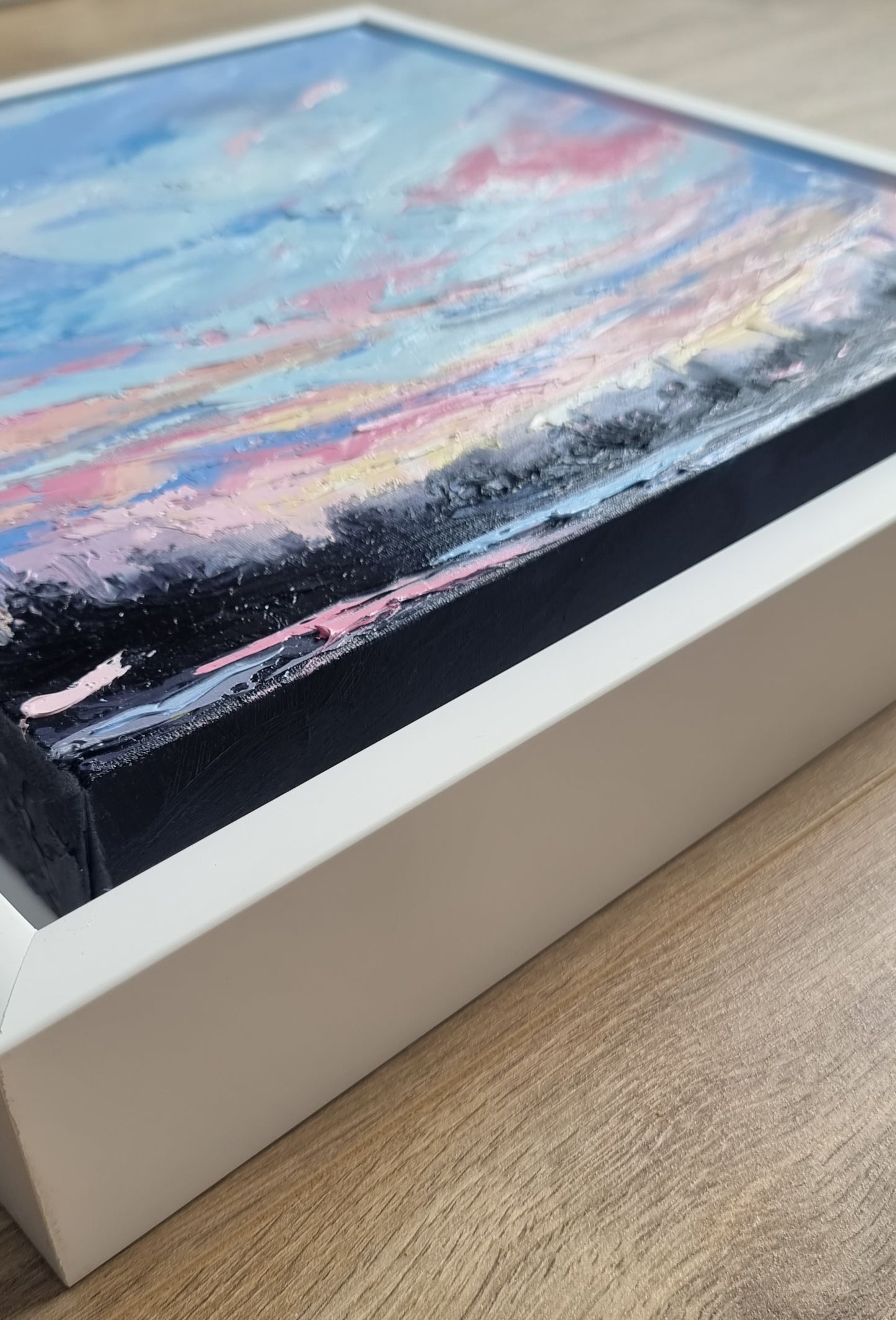 Framed sunset sky art