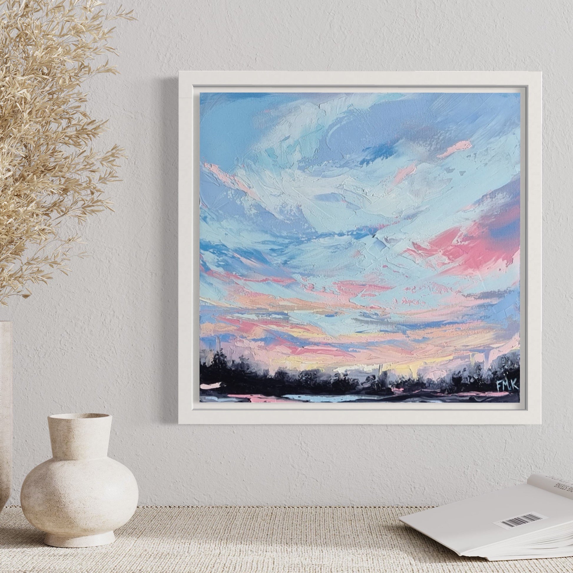 Landscape painting on wall framed by Fiona McKenna Art