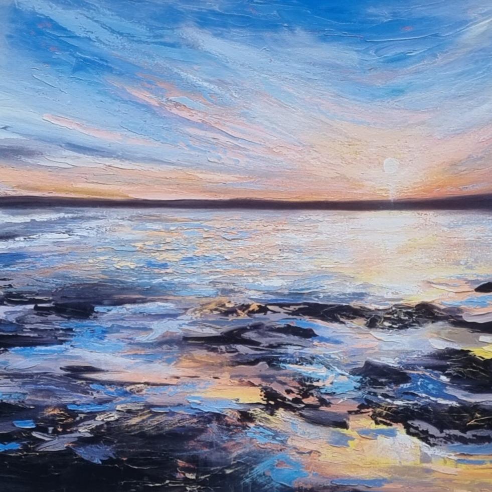 Sunset dreaming vibrant print Irish Coast