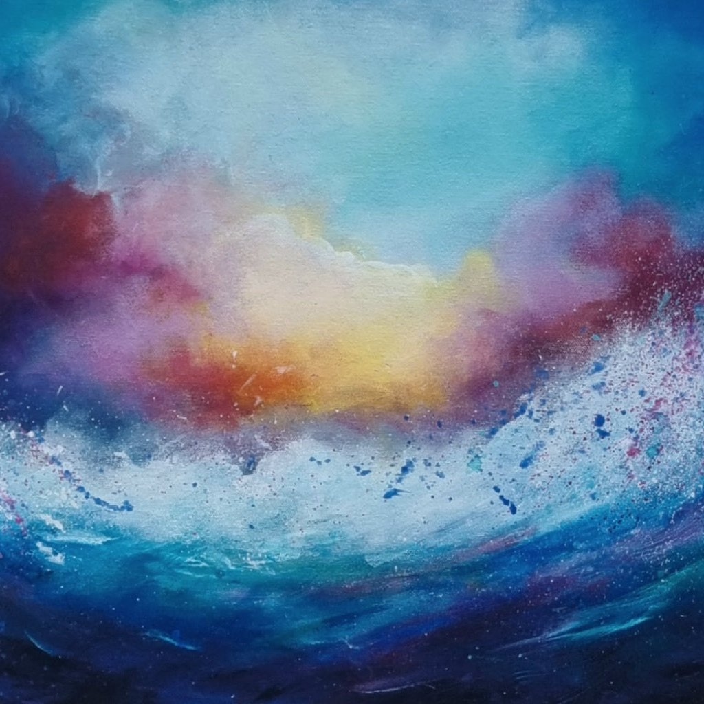 Vibrant Abstract Sea Painting
