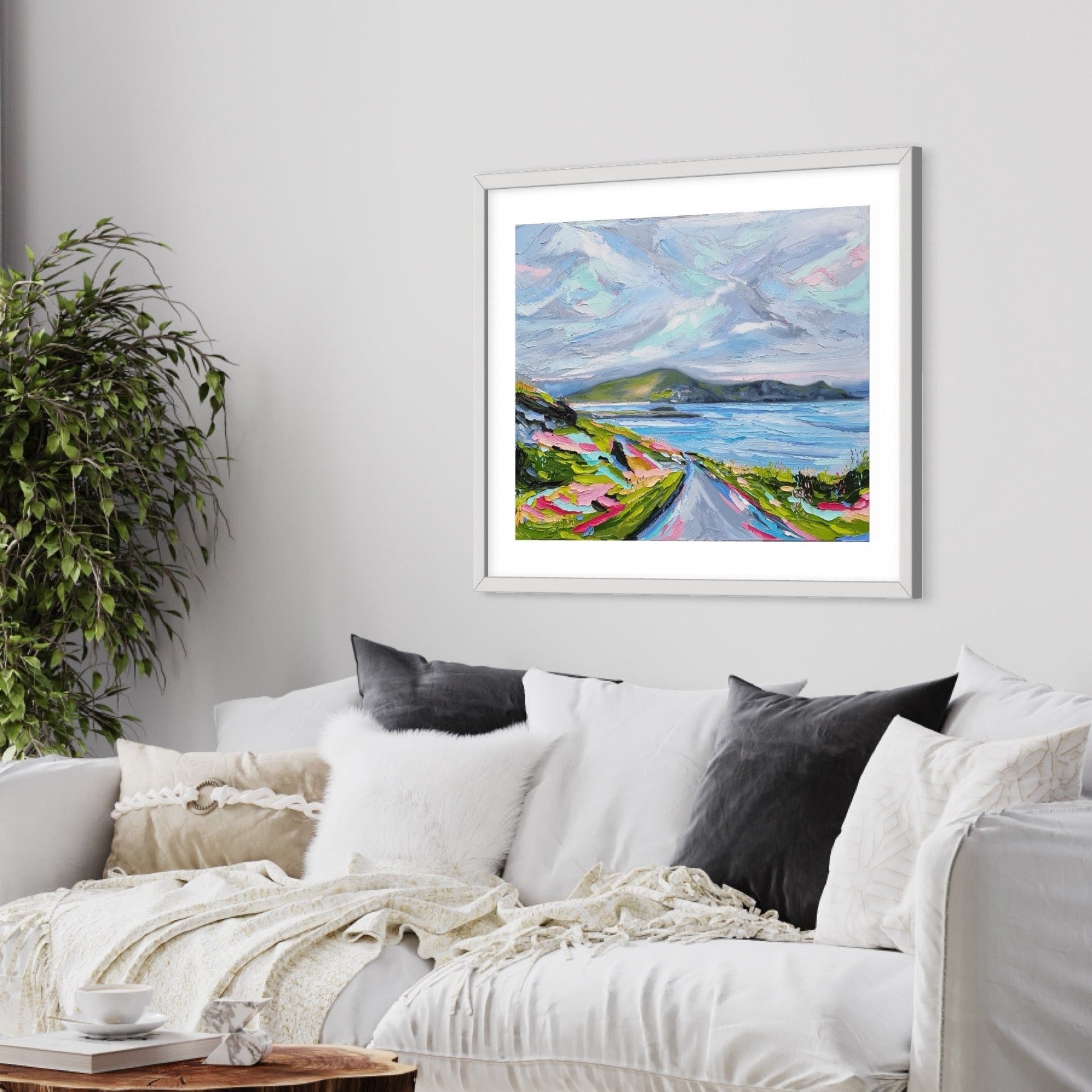 Irish painting of Achill island on wall