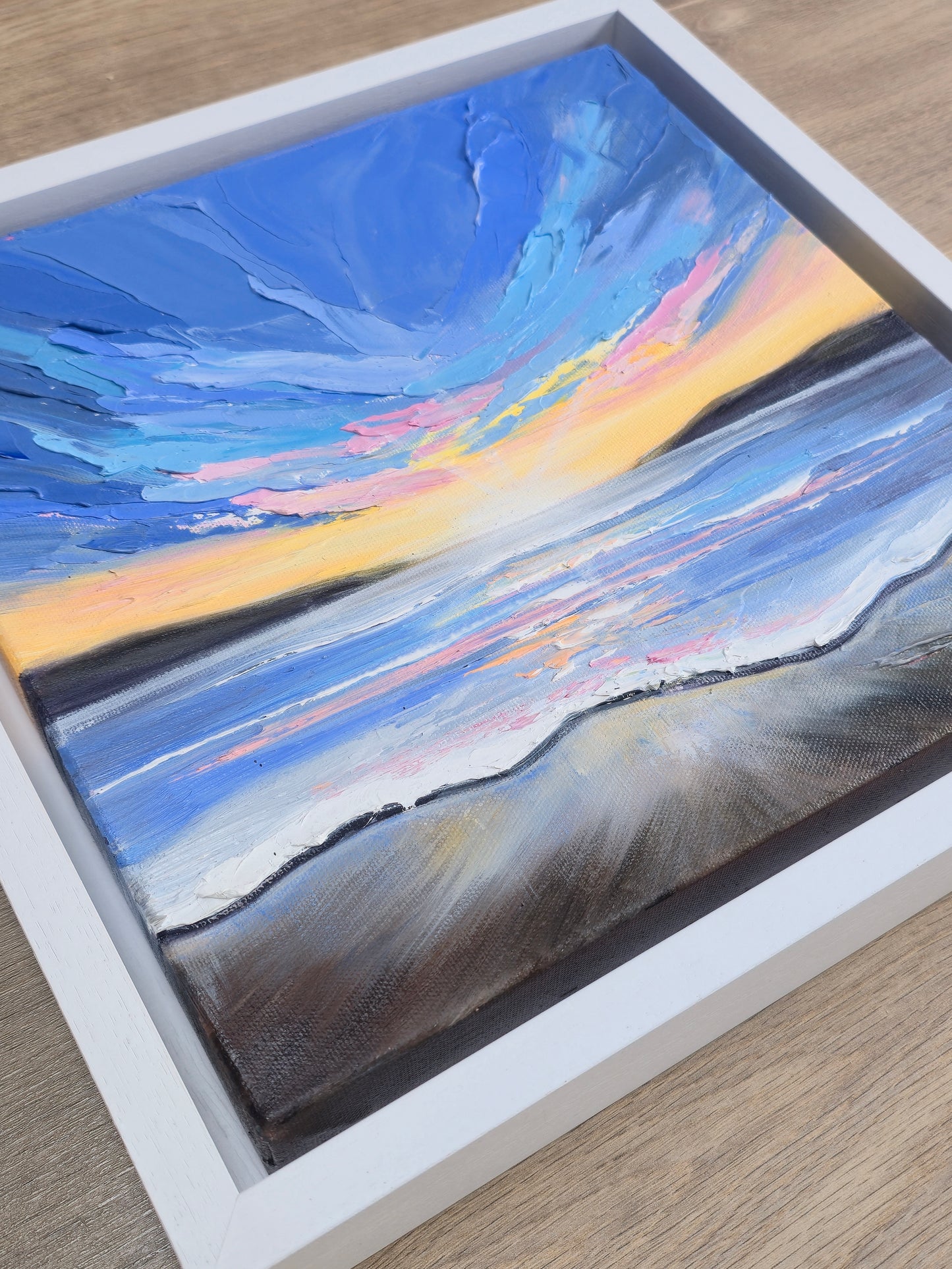 Coastal sunset painting