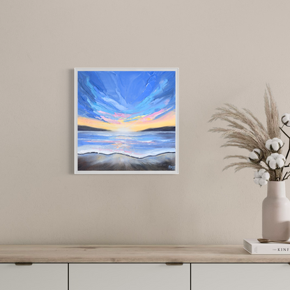 Framed sunset art