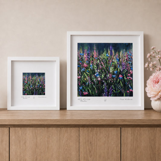 Misty Morning Meadow | Framed Prints