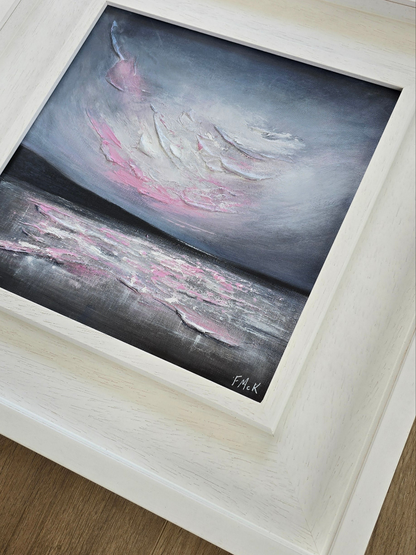 Evening Glow atmospheric painting pink reflections
