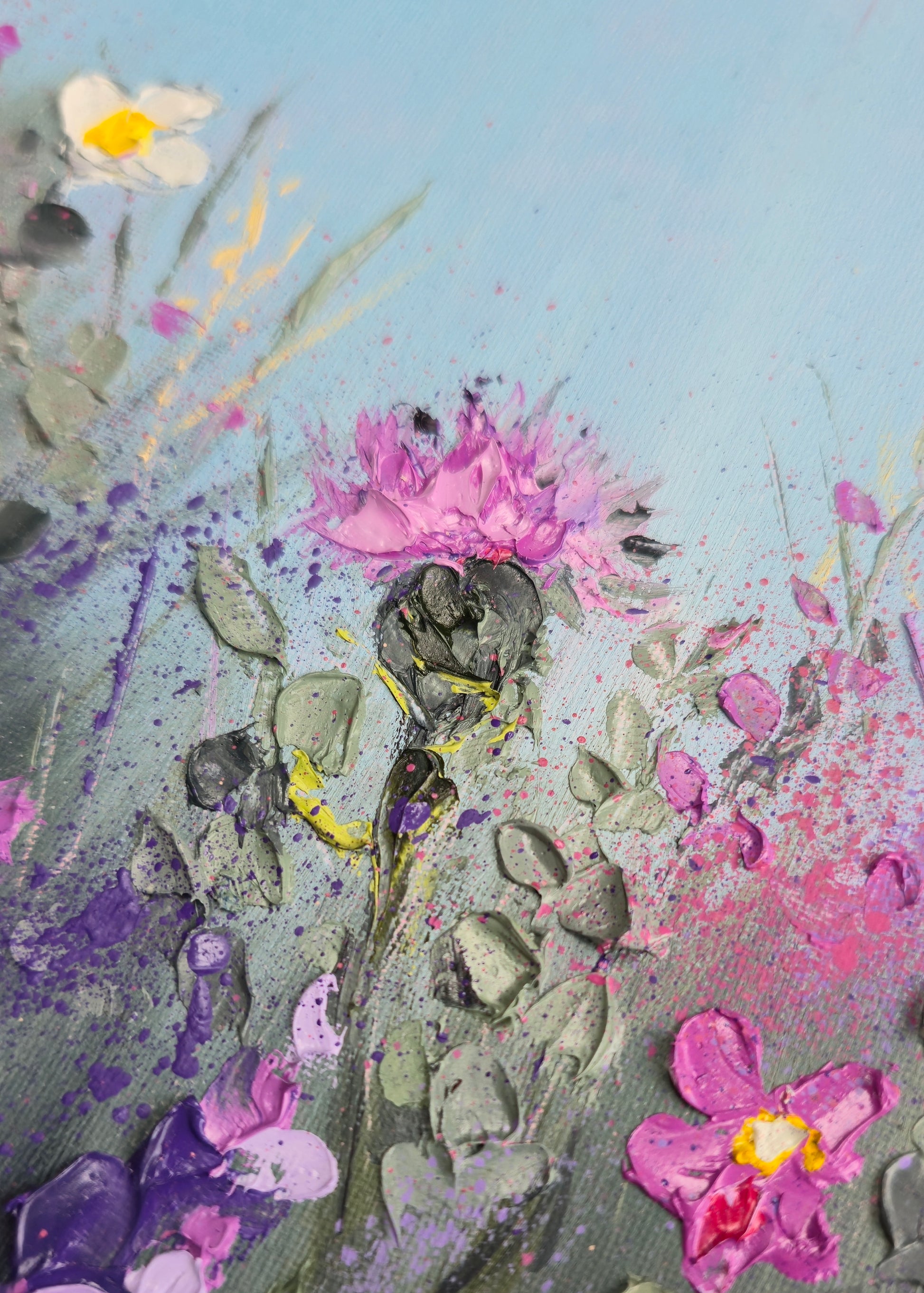 Flowers with a blue background