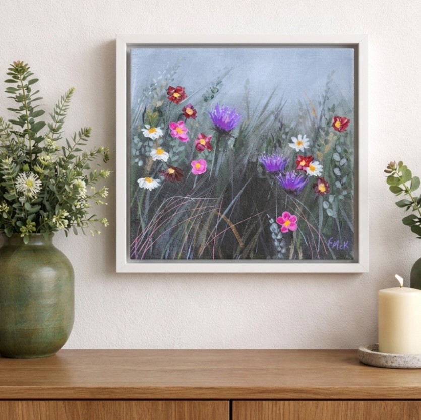 Floral art framed