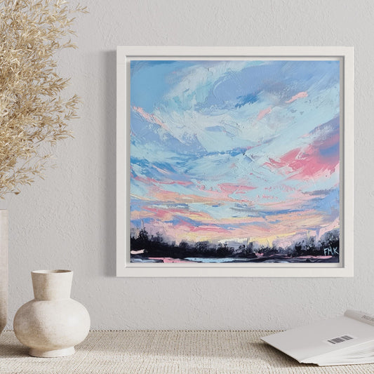 Landscape painting on wall framed by Fiona McKenna Art