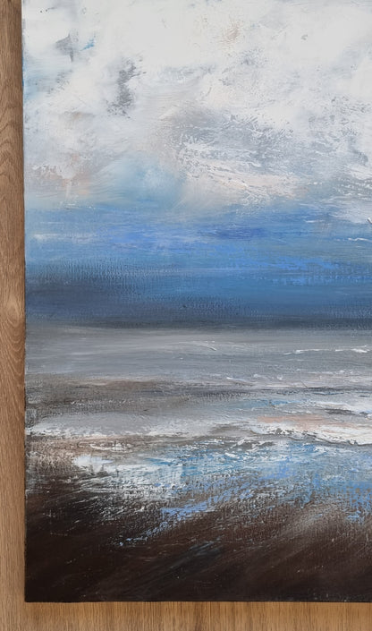 Moody Coastal Painting Detail 
