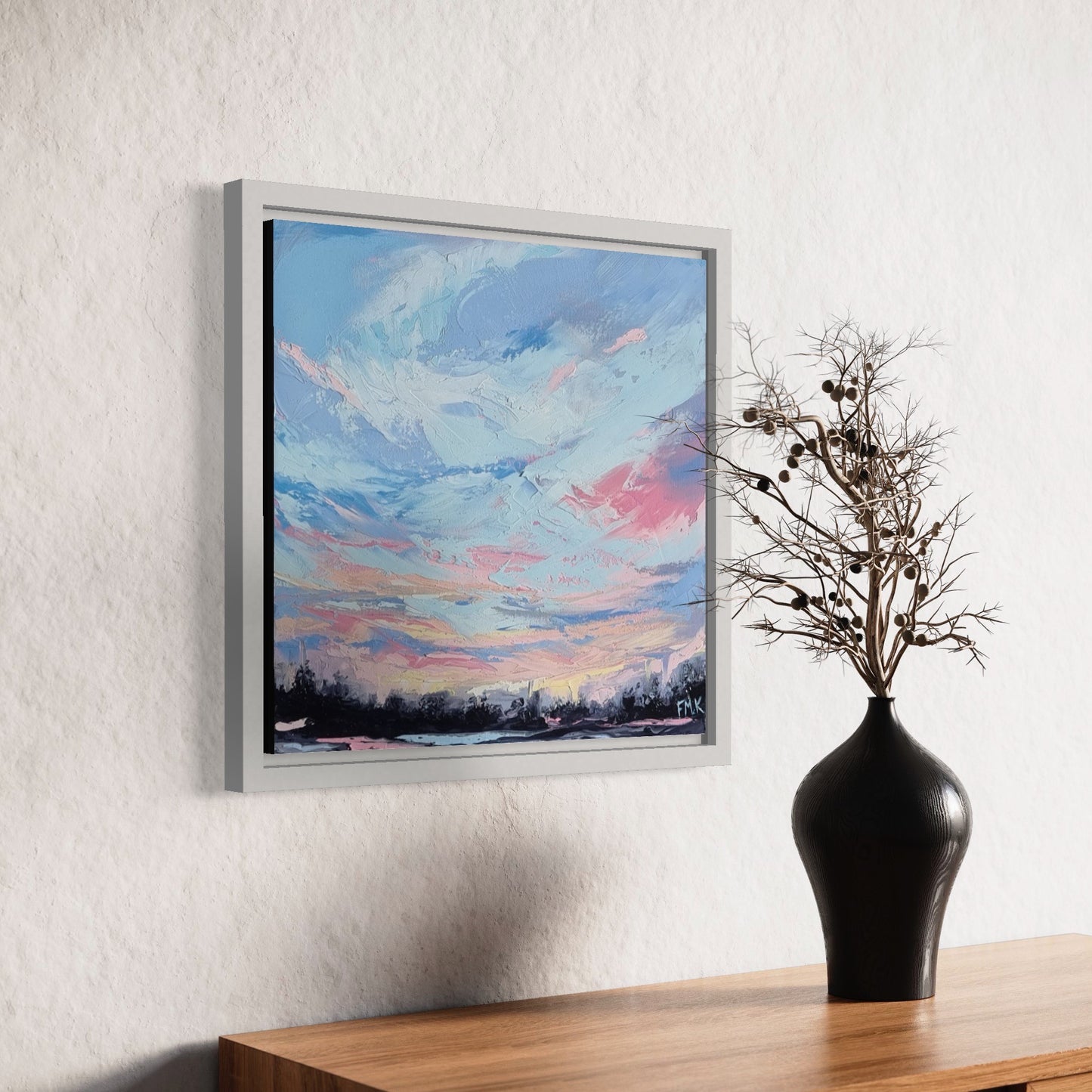 Sunset framed painting