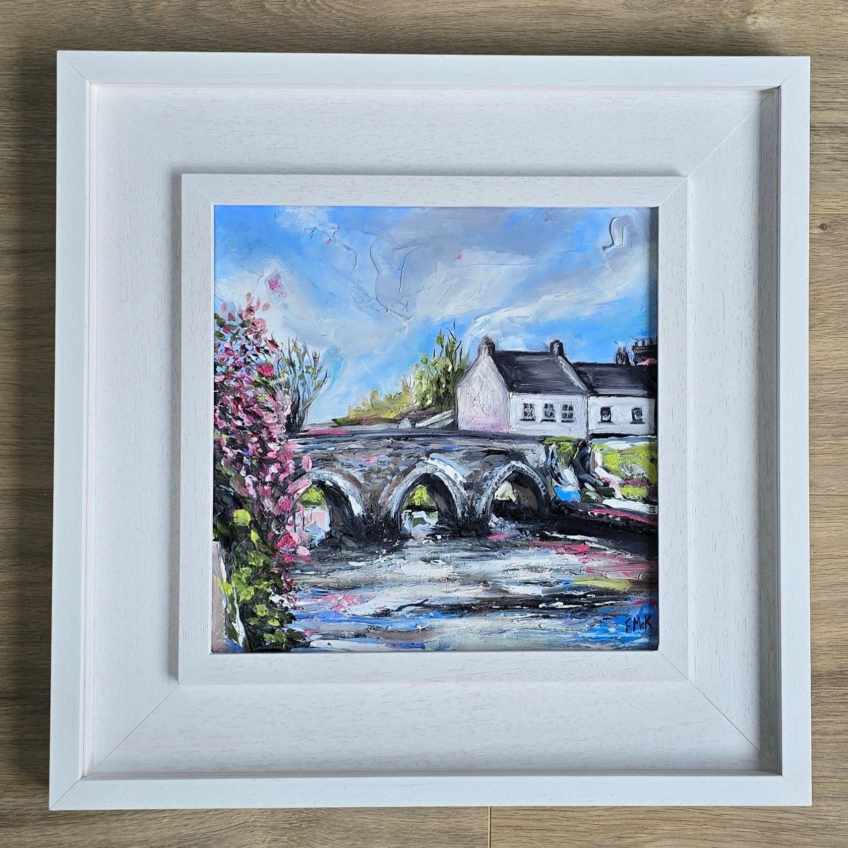 Framed painting, The Old Bridge, Trim