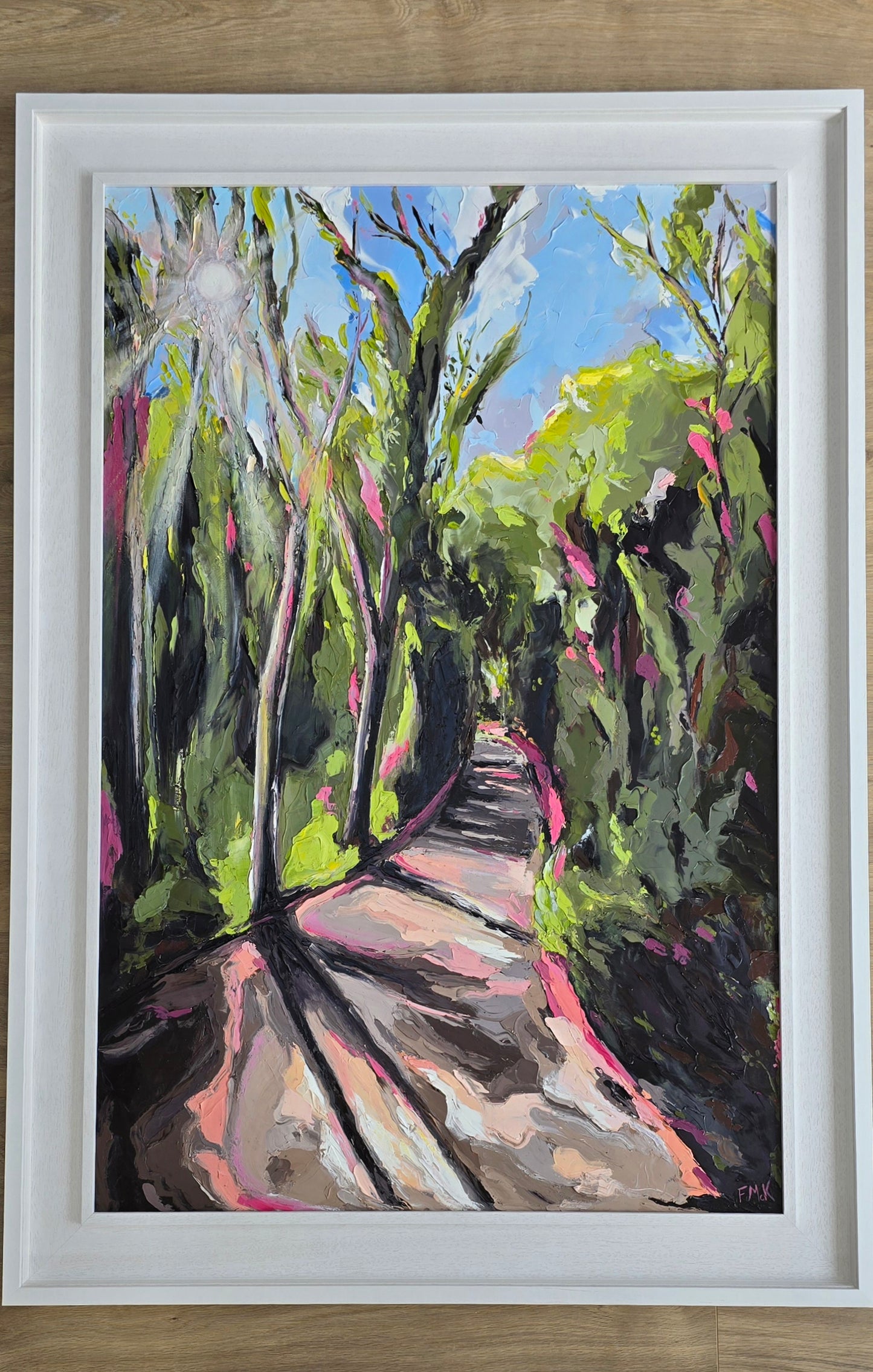 Woodland Wander Forest painting framed