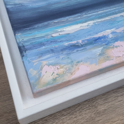 An original oil painting remembering a moment walking along the beach in Ireland on a fresh, crisp day. 