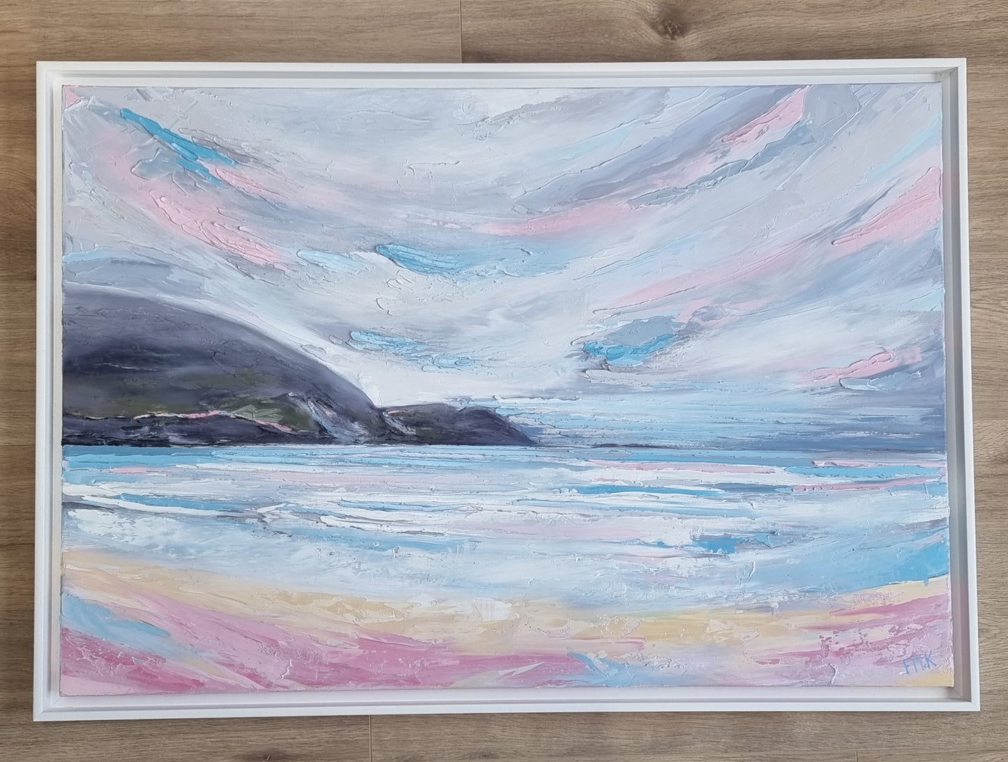An original oil painting of Keel Beach, Achill Island, in Co. Mayo on The Wild Atlantic Way.