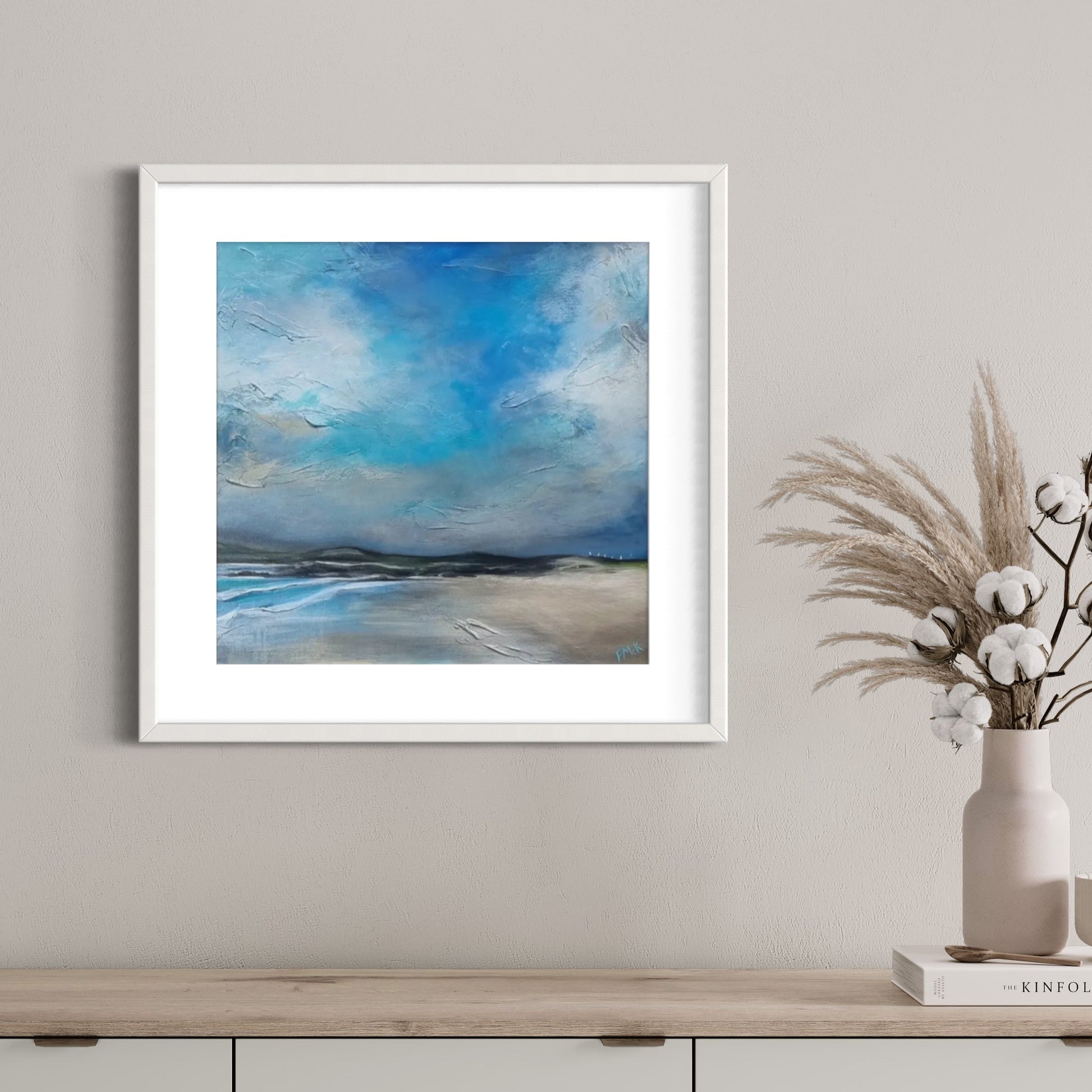 An original acrylic painting of a stunning beach in the West of Ireland on a summer's day.