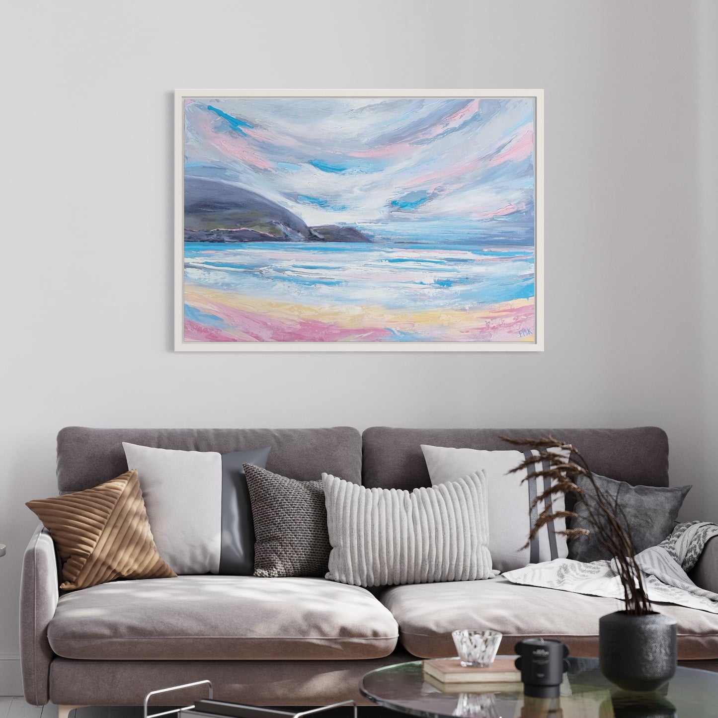 An original oil painting of Keel Beach, Achill Island, in Co. Mayo on The Wild Atlantic Way.